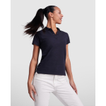 Polo da donna in cotone biologico 210 g/m2 Roly Direct Prince color rosso quarta vista d'uso
