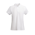 Polo da donna in cotone biologico 210 g/m2 Roly Direct Prince color bianco seconda vista
