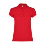 Polo da donna in cotone piqué 200 g/m2 Roly Direct Star color rosso seconda vista