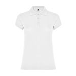 Polo da donna in cotone piqué 200 g/m2 Roly Direct Star color bianco seconda vista