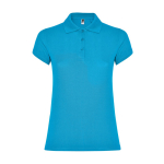 Polo da donna in cotone piqué 200 g/m2 Roly Direct Star color turchese seconda vista