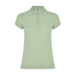 Polo da donna in cotone piqué 200 g/m2 Roly Direct Star color verde tenue seconda vista