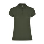 Polo da donna in cotone piqué 200 g/m2 Roly Direct Star color verde scuro seconda vista