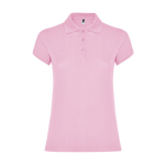 Polo da donna in cotone piqué 200 g/m2 Roly Direct Star color rosa chiaro seconda vista