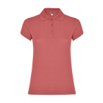 Polo da donna in cotone piqué 200 g/m2 Roly Direct Star color rosa salmone seconda vista