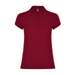 Polo da donna in cotone piqué 200 g/m2 Roly Direct Star color granata seconda vista