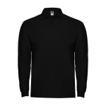 Polo lunga in cotone con polsini a costine 220g/m2 Roly Direct Estrella color nero seconda vista