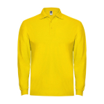 Polo lunga in cotone con polsini a costine 220g/m2 Roly Direct Estrella color giallo seconda vista