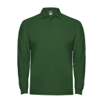 Polo lunga in cotone con polsini a costine 220g/m2 Roly Direct Estrella color verde bottiglia seconda vista