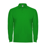 Polo lunga in cotone con polsini a costine 220g/m2 Roly Direct Estrella color verde bosco seconda vista