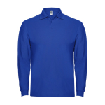 Polo lunga in cotone con polsini a costine 220g/m2 Roly Direct Estrella color blu reale seconda vista