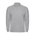 Polo lunga in cotone con polsini a costine 220g/m2 Roly Direct Estrella color grigio chiaro seconda vista
