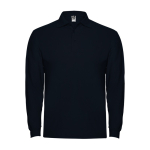 Polo lunga in cotone con polsini a costine 220g/m2 Roly Direct Estrella color blu mare seconda vista