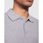 Polo lunga in cotone con polsini a costine 220g/m2 Roly Direct Estrella color blu mare vista dettaglio 1