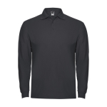 Polo lunga in cotone con polsini a costine 220g/m2 Roly Direct Estrella color grigio topo seconda vista