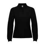 Polo lunga da donna in cotone 220 g/m2 Roly Direct Estrella color nero seconda vista