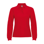 Polo lunga da donna in cotone 220 g/m2 Roly Direct Estrella color rosso seconda vista