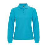 Polo lunga da donna in cotone 220 g/m2 Roly Direct Estrella color turchese seconda vista