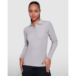 Polo lunga da donna in cotone 220 g/m2 Roly Direct Estrella color blu mare prima vista d'uso