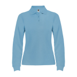 Polo lunga da donna in cotone 220 g/m2 Roly Direct Estrella color azzurro seconda vista