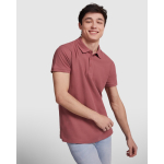 Polo da uomo in cotone piqué 200 g/m2 Roly Direct Star color bianco quarta vista d'uso