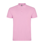 Polo da uomo in cotone piqué 200 g/m2 Roly Direct Star color rosa chiaro seconda vista