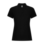 Polo da donna slim in cotone e poliestere Roly Direct Pegaso Premium color nero seconda vista
