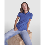 Polo da donna slim in cotone e poliestere Roly Direct Pegaso Premium color rosso prima vista d'uso