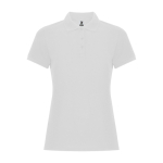 Polo da donna slim in cotone e poliestere Roly Direct Pegaso Premium color bianco seconda vista