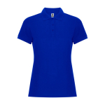Polo da donna slim in cotone e poliestere Roly Direct Pegaso Premium color blu reale seconda vista