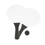 Set da beach tennis con 2 racchette in legno e 1 pallina color nero seconda vista