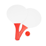 Set da beach tennis con 2 racchette in legno e 1 pallina color rosso seconda vista