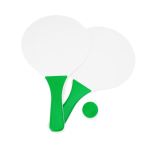 Set da beach tennis con 2 racchette in legno e 1 pallina color verde pastello seconda vista