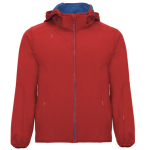 Softshell con cappuccio rimovibile e tasche Roly Direct Siberia color rosso seconda vista