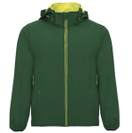 Softshell con cappuccio rimovibile e tasche Roly Direct Siberia color verde bottiglia seconda vista