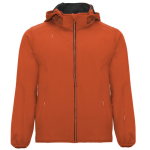 Softshell con cappuccio rimovibile e tasche Roly Direct Siberia color arancione scuro prima vista d'uso