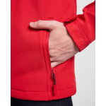 Giacca softshell 2 strati con elastan 300g/m2 Roly Direct Nebraska color rosso vista dettaglio 1