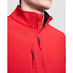 Giacca softshell 2 strati con elastan 300g/m2 Roly Direct Nebraska color rosso vista dettaglio 2