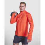 Felpa tecnica in poliestere riciclato 200g/m2 Roly Direct Estambul color arancione scuro quarta vista d'uso
