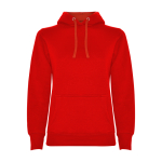 Felpa slim fit donna in cotone e poliestere 280g/m2 Roly Direct Urban L color rosso seconda vista