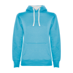 Felpa slim fit donna in cotone e poliestere 280g/m2 Roly Direct Urban L color azzurro seconda vista