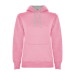 Felpa slim fit donna in cotone e poliestere 280g/m2 Roly Direct Urban L color rosa chiaro seconda vista