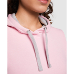 Felpa slim fit donna in cotone e poliestere 280g/m2 Roly Direct Urban L color rosa chiaro vista dettaglio 1