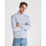 Maglione in cotone e poliestere con polsini 280g/m2 Roly Direct Clasica color blu sbiadito prima vista d'uso