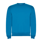 Maglione in cotone e poliestere 280 g/m2 Roly Direct Clasica color azzurro ciano seconda vista
