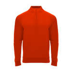 Felpa in poliestere con mezza zip 200 g/m2 Roly Direct Epiro color rosso seconda vista