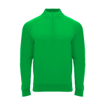 Felpa in poliestere con mezza zip 200 g/m2 Roly Direct Epiro color verde seconda vista