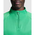 Felpa in poliestere con mezza zip 200 g/m2 Roly Direct Epiro color verde vista dettaglio 1