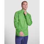 Felpa in poliestere con mezza zip 200 g/m2 Roly Direct Epiro color verde fluorescente quarta vista d'uso
