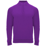 Felpa in poliestere con mezza zip 200 g/m2 Roly Direct Epiro color viola prima vista d'uso